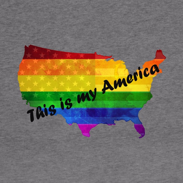 This Is My America LGBTQ Pride Rainbow Flag by ckandrus